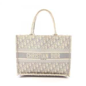 Christian Dior BOOK TOTE Medium Tote Bag Handbag Canvas Women's Ivory/Gray